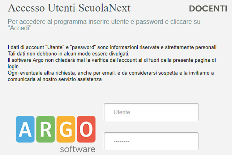 Argo Scuolanext Docenti