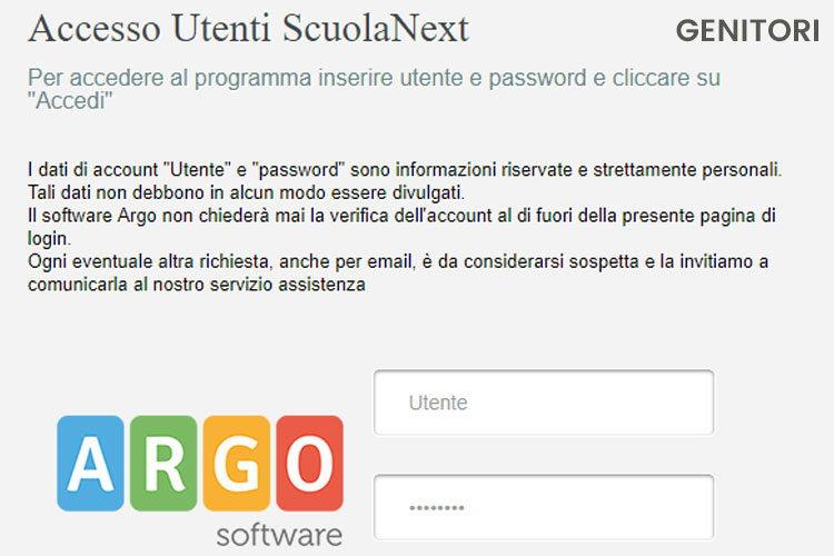 Argo Scuolanext Genitori